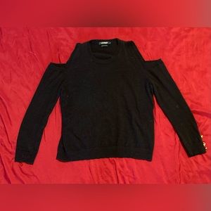 100% Cashmere cold-shoulder sweater